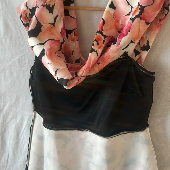 ASOS DESIGN Sweetheart Puff Bardot Midi Pink Floral Party Dress Size 14 NEW - Picture 12 of 17